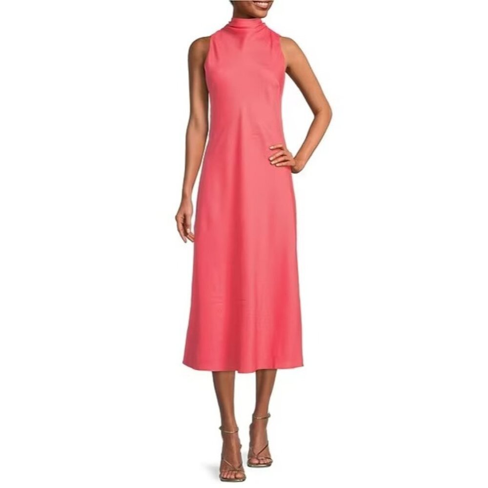 Ted Baker London Eleanar Mock Neck Sleeveless Midi Slip Dress Size 4